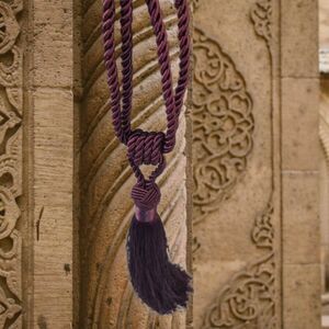 BEL AVENIR 5 Curtain Tiebacks Purple Tassel Rope Curtain Drapery Accessories